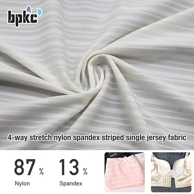4-way stretch nylon spandex striped single jersey fabric